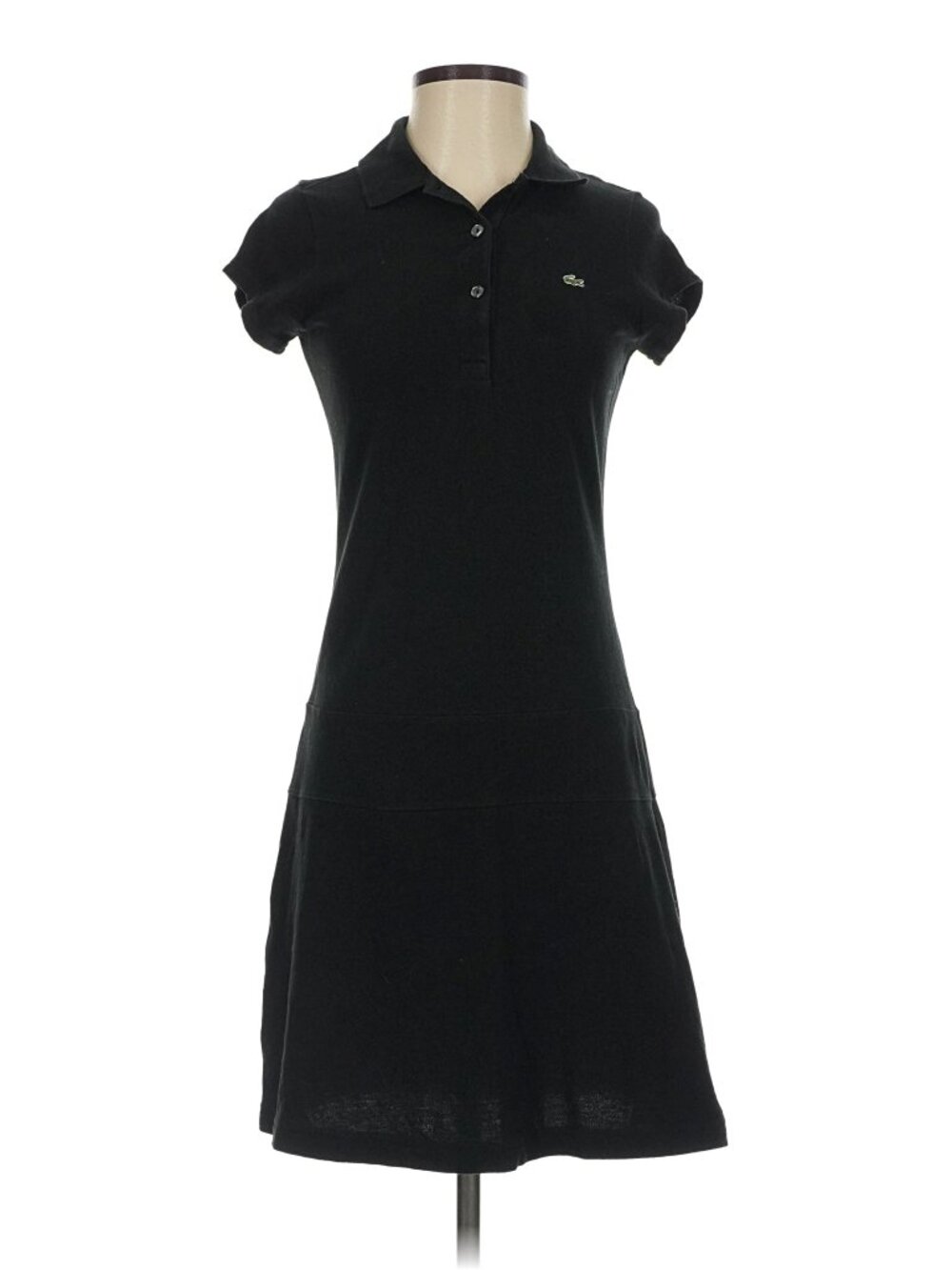 Lacoste Size EU 36 / US 4-6 Short Sleeve Black Polo Dress - Very Good Condition